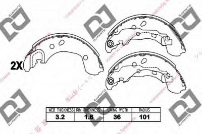 DJ PARTS bs1406 -  Комплект тормозных колодок